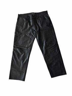 Classic Black Leather Men’s Pants - (Brand: )